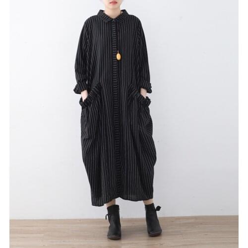 Original Design Literary Temperament Striped Dress Womens 2018 New Arrival Spring dressT1803066