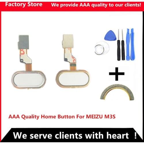 Q&Y QYJOY AAA Quality Home Btton for MEIZU M3S Home Buttons Flex Cable Replacement For MEILAN 3S Fingerprint