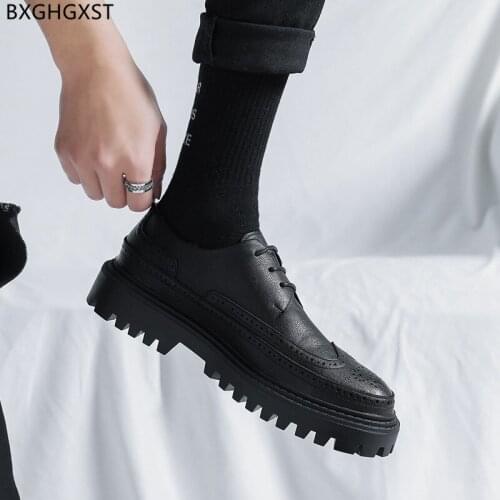 Black Leather Casual Shoes Man Oxford Shoes for Men 2021 Fashion Brogue Man Luxury Brand Shoes Men Zapatillas Hombre Chaussure