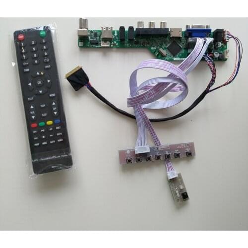 TV AUDIO USB VGA AV LCD LED Controller driver Board DIY display For 40pin B140XTT01.0 1366X768 panel