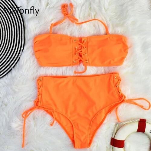 Vikionfly Orange Swimwear