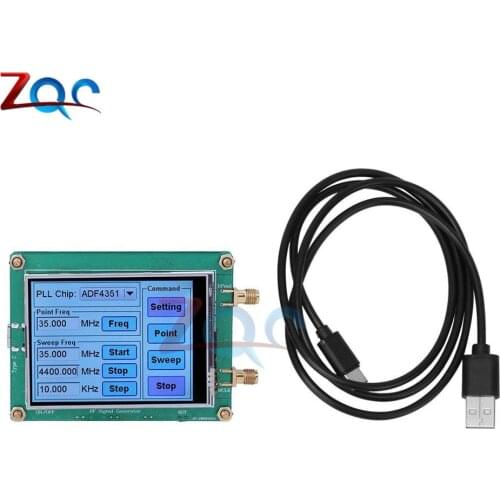 High Precision Full LCD Touch Screen RF Signal Generator Module 35/138Hz-4.4GHz Frequency Counter Radio PC Meter ADF4350/ADF4351