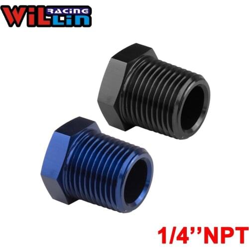 WILLIN - 2pcs/pack 1/4"NPT Aluminum Plug With Hex Head Male Port Plug Block Off Fitting Adapter WL933-04