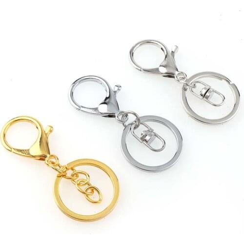 3pcs/lot 30x65mm Lobster Clasp Clips Key Hook Keychain 5 Colors Split Key Ring Findings Clasps For Keychains Making