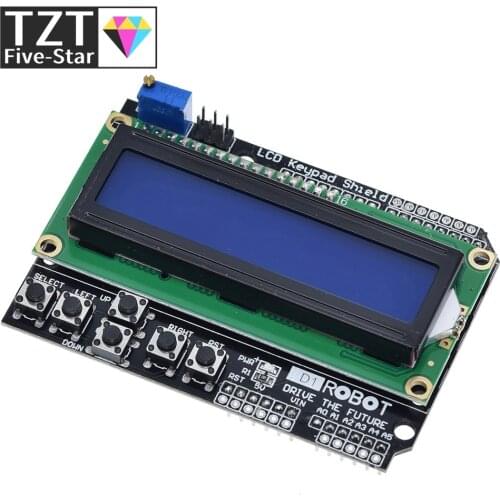 TZT LCD Keypad Shield LCD1602 LCD 1602 Module Display For Arduino ATMEGA328 ATMEGA2560 raspberry pi UNO blue screen