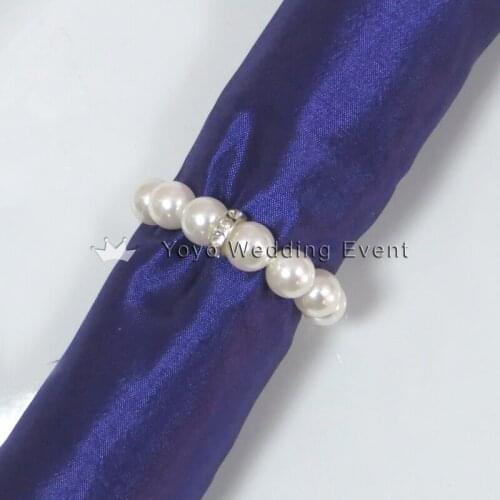 100 pcs Free Shipping Pearl Napink Ring Elastic Napkin Ring Pearl Buckle