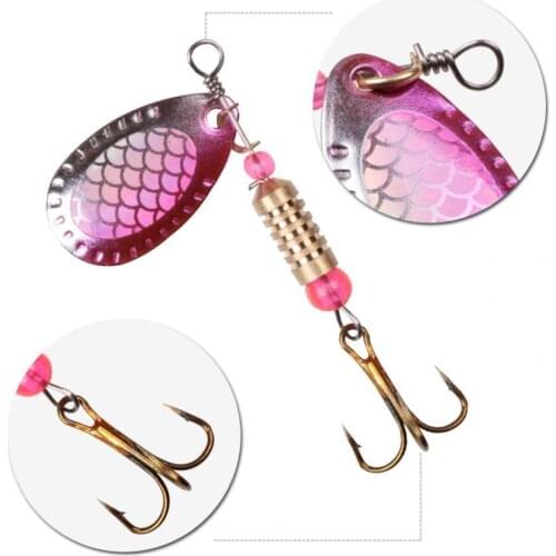 16Pcs Metal Artificial Fishing Spinner Baits Lures Kits with Rotating Sequins Artificial Fishing Baits