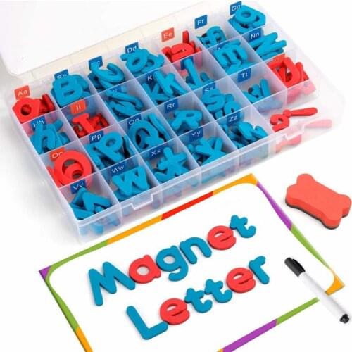 208 magnetic letters with magnetic plate and box-uppercase and lowercase foam letters ABC refrigerator refrigerator stickers