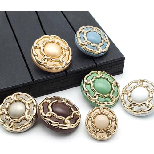 5pcs/lot Pearl Alloy Buttons for Clothing Sewing Craft for Supplies Needlework Diy Manualidades Accessories Decorative