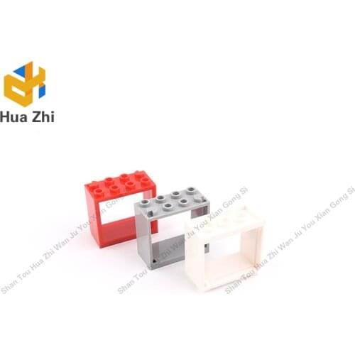 "Building Blocks Parts 60598 6PCS Window 2 x 4 x 3 Frame with Hollow Studs LEGOING MOCS Education"