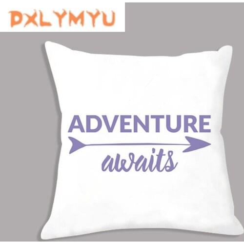 Adventure Arrows Sign Life Quotes Prints Throw Pillow Cushion Cover Case Square Pillowcase Lumbar pillow for Sofa Office Chair