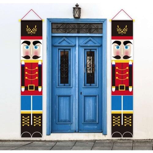 Nutcracker Soldier Bunting Banner Christmas Home Decor Christmas Door Decoration 2020 Christmas Ornament Happy New Year