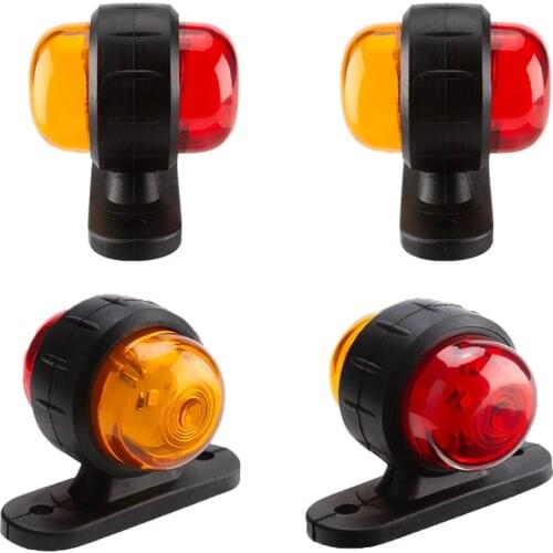 4PCS Side Marker Light External 12V 24V Replacement Parts Mini Durable Trailer Truck Universal Safety Turn Signal Warning Red