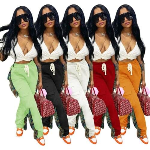 Zoctuo Casual Pant Sets For Woman Solid Tassel Womens Tracksuit Spring and Autumn Fashion Loose Trouser Suits