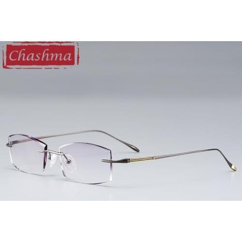 Men Ultra Light Eyeglass Pure Titanium Prescription Lenses Women Rimless Optical Progressive Frames Anti Blue Ray Glasses Frame