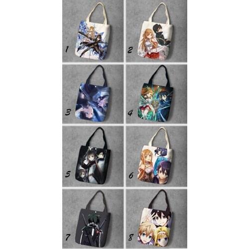IVYYE Sword Art Online Fashion Anime Foldable Canvas Shopping Bag Casual Shoulder Bags Customized Tote Handbag Lady Girls New