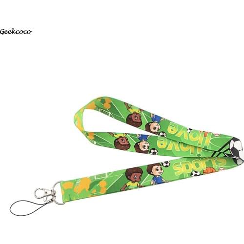 J2019 Cartoon Football Boy Neck Lanyards for keys ID Card Pass Gym Mobile Phone USB badge holder DIY Hang Rope
