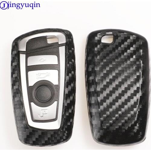 Jingyuqin 2/3/4 Btns Carbon Silicone Car Key Case Cover For BMW 520 525 f30 f10 F18 118i 320i 1 3 5 7 Series X3 X4 M3 M4 M5