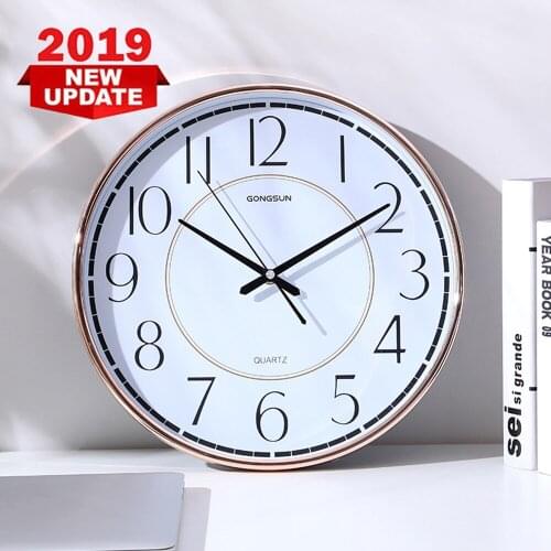 Large Scale Anti-fog Quiet Living Room Office Clock Atmosphere Home Bedroom Round Wall Clock