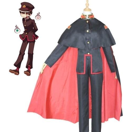 Cosplay Anime Toilet Bound Hanako Kun Costume Jibaku Shounen Hanako kun Shirt Pants Cloak Wig Full Set For Men Halloween C78K126