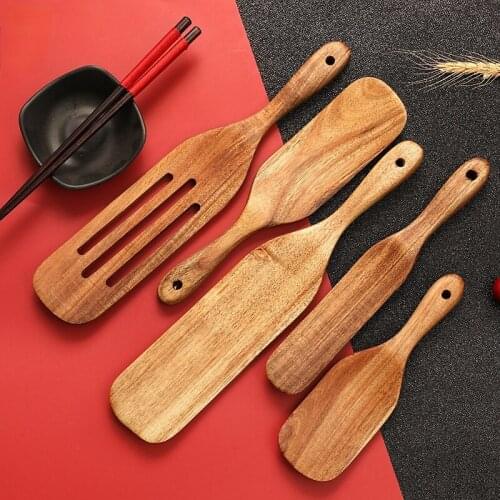 Cooking Shovel Pizza Dim Sum Salad Mixing Cooking Shovel Teak Shovel Spoon Set Wood Kitchen Tools Cooking Tools Utensils