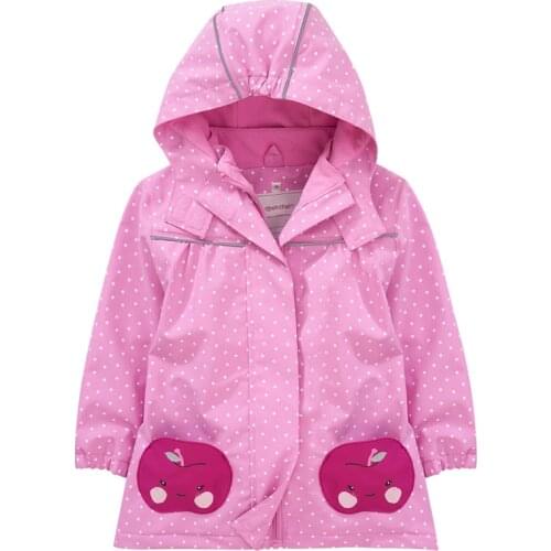 Girls PU Jacket, Kids Windproof, Waterproof Pink Jacket, size 98 to 128