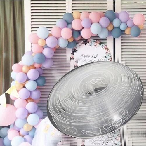 5M Balloon Arch Glue Tape Tie Easy Knot Garland Tying Strip Wedding Birthday Party Background Balloon Decorating Kit Tool