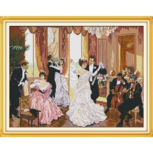 The Family Party People Canvas Arts Sewing Cross Stitch Kits 11CT Printed Embroidery DIY Handmade Needlework Wall Home Decor