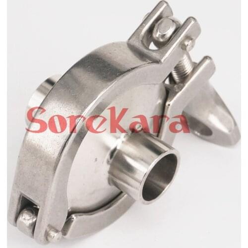 A Set 19mm O/D Sanitary Tri Clamp Weld Ferrule + Tri Clamp + Silicon Gasket 304 Stainless Steel