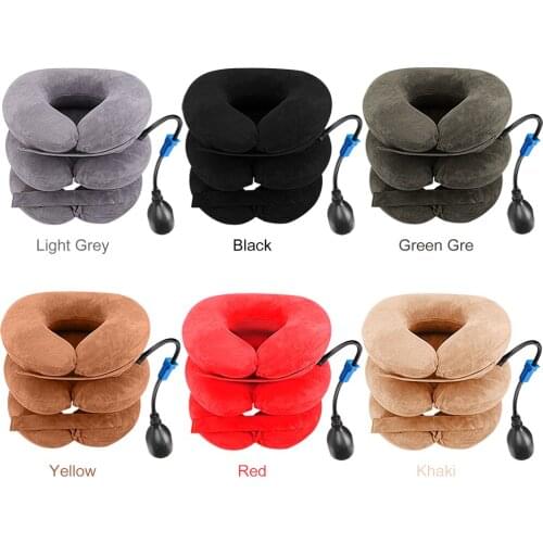 Inflatable Neck Stretcher Support 3 Tubes Air Cervical Traction House Medical Devices Orthopedic Massage Pillow Collar Pain Rel