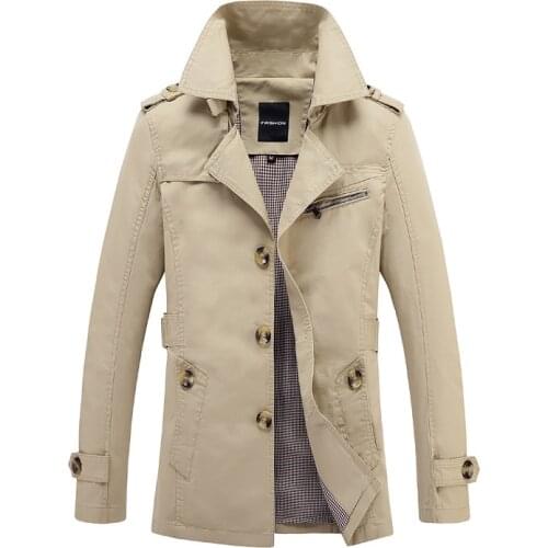 New Arrive 2020 Men Long Jacket Spring Autumn Korean Men Slim Cotton Casual Windbreaker Mens Long Coat Jacket Popular 5XL