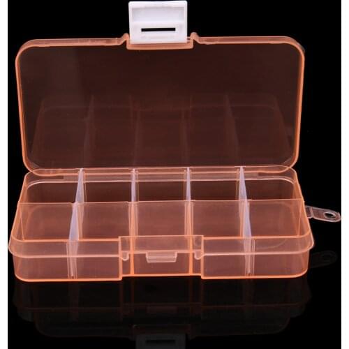 10 Grids Compartment Plastic Storage Box Jewelry Beads Pills Nail Art Tips Transparent Holder Case Display Organizer Container