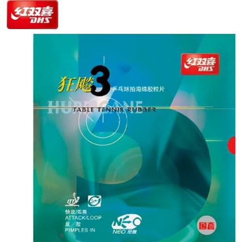 Dhs Table Tennis Rubber Blue Sponge Inorganic Provincial Team National Team Ma Long Used Neo Hurricane 3 Ping Pong Bat Rubber