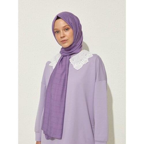 Salland Silk Shawl Purple Comfortable Shawl Fashion Scarf Hijab Flexible and Breathable Comfy Fabric Quality Robust Original Does Easy Use Quality Shawl Stylish Designs Casual Italian Stitched Patterned YokŞal18