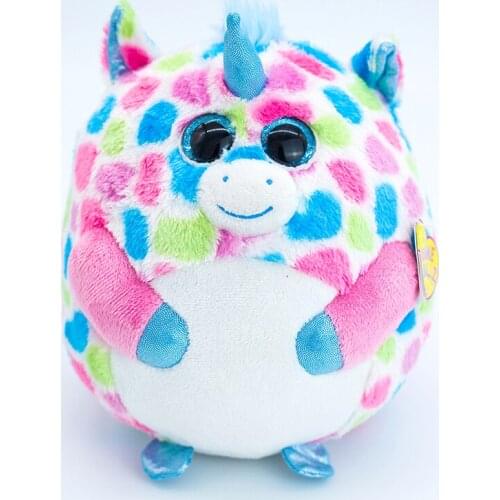 25CM Ty Beanie Sparkly Eyes Round ball the Color Unicorn Cute Animal Doll Birthday Gift Soft Stuffed Plush Toy Kids