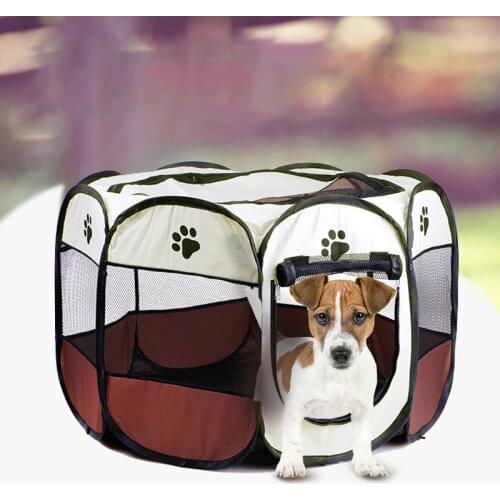 Folding Pet Carrier Tent Playpen Dog Cat Fence Cage Puppy Kennel Large Space Foldable Exercise Play Indoor Outdoor