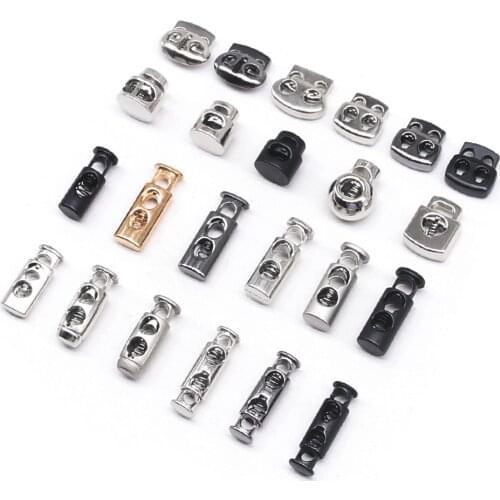 10pcs Silver Gunmetal Metal Stopper Cord Lock Toggle Handmade DIY Apparel Sewing Garment Accessories Clamp Stopper Button