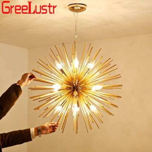 Nordic Art Design Dandelion LED Chandeliers Lighting Fixture Aluminum Gold Hanging Lamps Lustres Home Decor Pendant Lamp