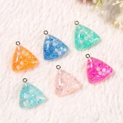 18pcs/lot 23mm Flatback resin triangle charms perfect for pendants,earrings diy Keychain parts