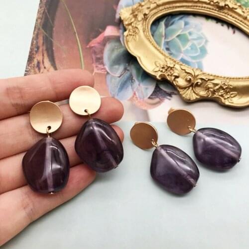 Acetic acid earrings resin irregular shaped jewelry for women girls gift