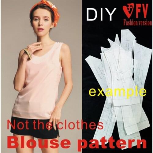 Pattern making new style womens bottoming chiffon vest shirt 1:1 garment cutting drawing BXS-8