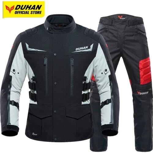 DUHAN Motorcycle Jacket & Pants Motocross Jacket Waterproof Winter Moto Cycling Chaqueta Body Protection Electric Heating Jacket