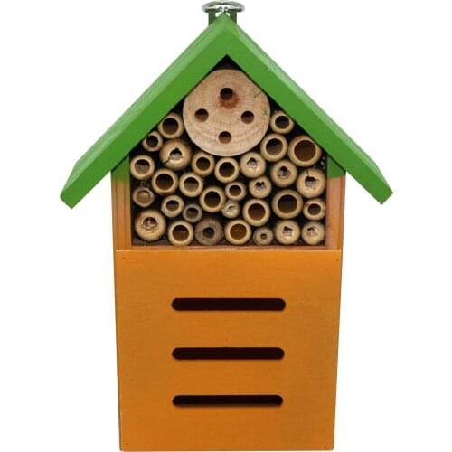 High Quality Painted Wooden Insect Bee House Wood Bug Room Hotel Shelter Garden Decoration Nests Box Insects Box
