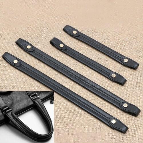 YESIKIMI 1 pair 22CM 35CM Black Color Bag Handles Replacement DIY Bag Belt PU Leather Bolsa Accessories For Briefcase
