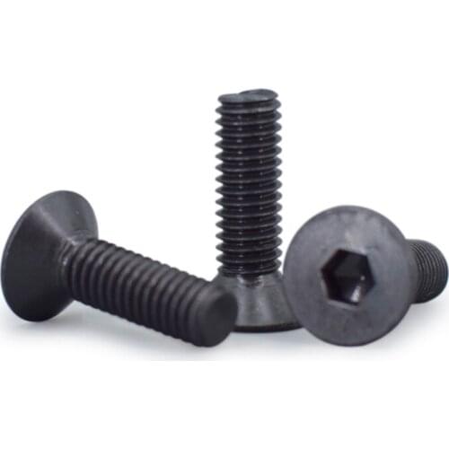 1pcs M16 10.9 level Allen countersunk screws hex socket flat head screw alloy steel bolt black color DIN7991 30mm-100mm length