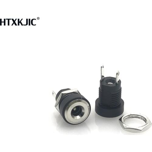 100Pcs DC-022B All-Copper Material DC Power Supply Jack Socket Female Panel Mount Connector 5.5mmx2.1mm 5.5*2.1mm Terminal Block