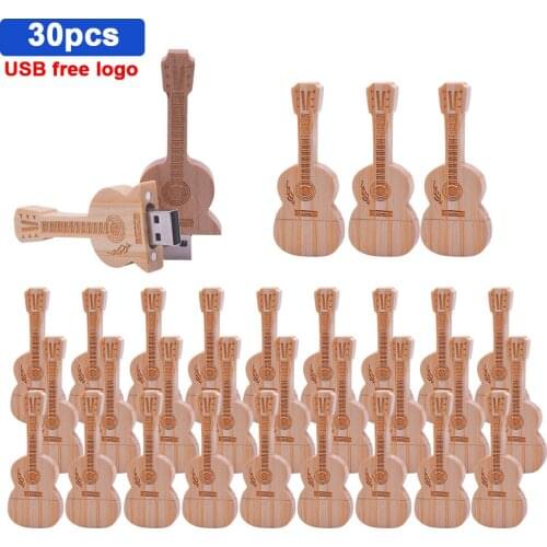 30pcs/lot High Quality Business Wooden USB Flash Drive 4GB 8GB 16GB 32GB 64GB Gift Flash Memory Card Pen Drive free custom logo