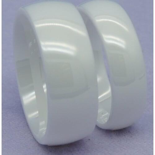 6mm classic white hi-tech scratch proof ceramic ring