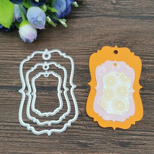 AOKEDIY Tag set Lace frame Metal Cutting Dies Stencils For DIY Scrapbooking Decorative Embossing Handcraft Die Cutting Template