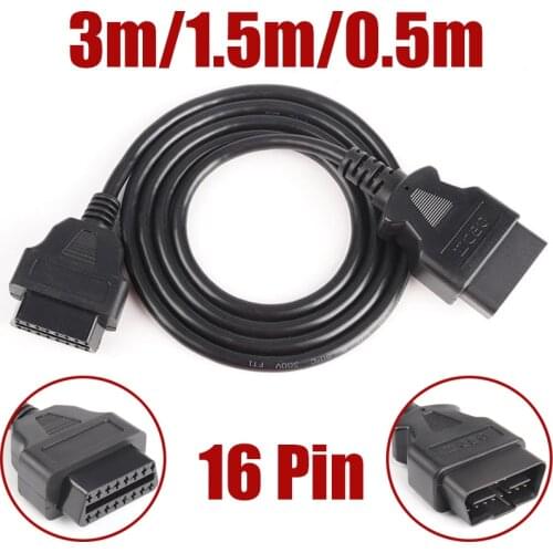 Car OBD Extension Cord Male To Female 16 Core Energized 16 Pin OBD2 ELM327 Diagnostic Tool Connector Scanner Adapter 3m 1.5m